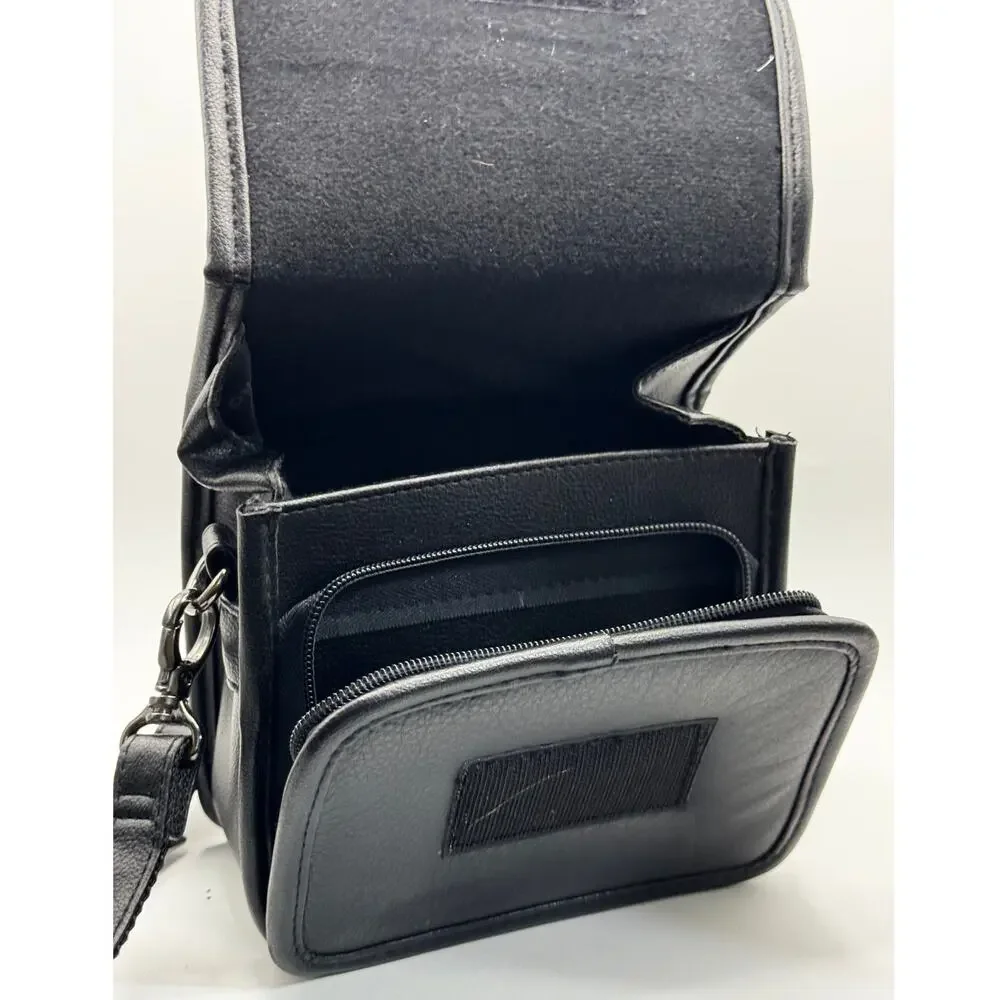 Hi-Pro Black Leather Camera Case‎ Shoulder Bag Vintage Compact DSLR Carry Bag
